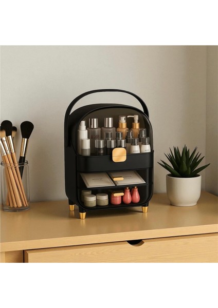 Çok Amaçlı 3 Çekmece ve Üst Kapaklı Makyaj Organizeri Depolama Kutusu fiyatları