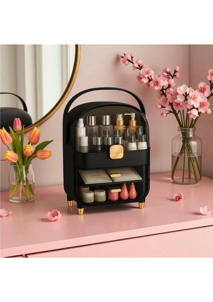 Çok Amaçlı 3 Çekmece ve Üst Kapaklı Makyaj Organizeri Depolama Kutusu fırsatları