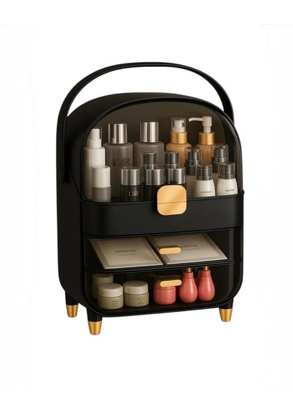 Çok Amaçlı 3 Çekmece ve Üst Kapaklı Makyaj Organizeri Depolama Kutusu indirimleri
