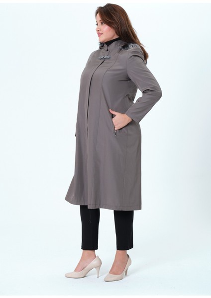 Canay Kadın Büyük Beden Branda Kumaş Astarlı Ara Boy Bonded Mont fiyatları