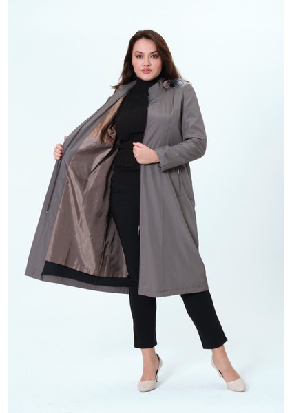 Canay Kadın Büyük Beden Branda Kumaş Astarlı Ara Boy Bonded Mont modelleri