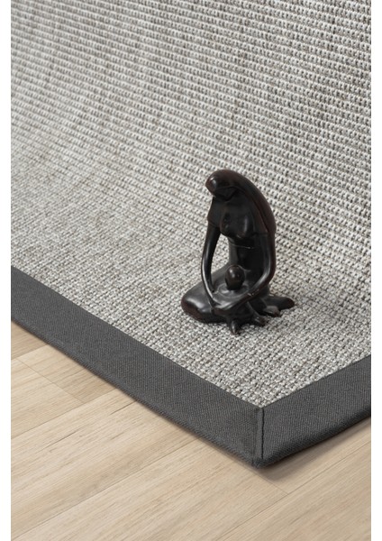 Bombay Gri Halı Antrasit Bordürlü Kolay Temizlenen Hasır Dokulu Sisal Halı 664 indirimleri