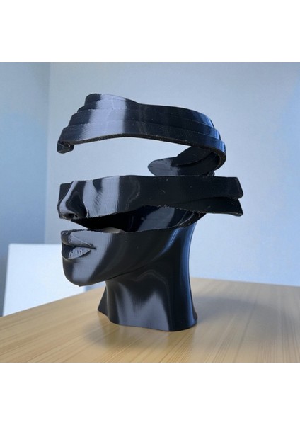 Parçalanmış Soyut Yüz Heykeli – Modern Sanat Dekoratif Büst | Minimal Masa Üstü Obje | Kabuk Factory Tasarımı fiyatları