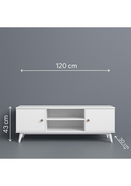 Moderntv Ünitesi 2 Kapaklı&2 Raflı- Beyaz Renk fiyatları
