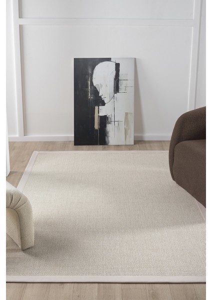 Bombay Krem Halı Krem Bordürlü Kolay Temizlenen Hasır Dokulu Sisal Halı 664 fiyatları