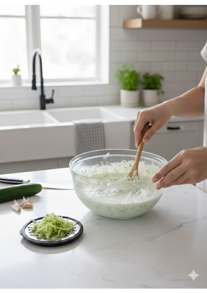 Çok Amaçlı 4’ü 1 Arada Mutfak Mikser Kabı – Kapaklı Cam Kase | Çırpma, Rende, Saklama ve Yoğurt Mayalama Kabı | 5 Litre Jumbo Boy - %100 Yerli Üretim fiyatları