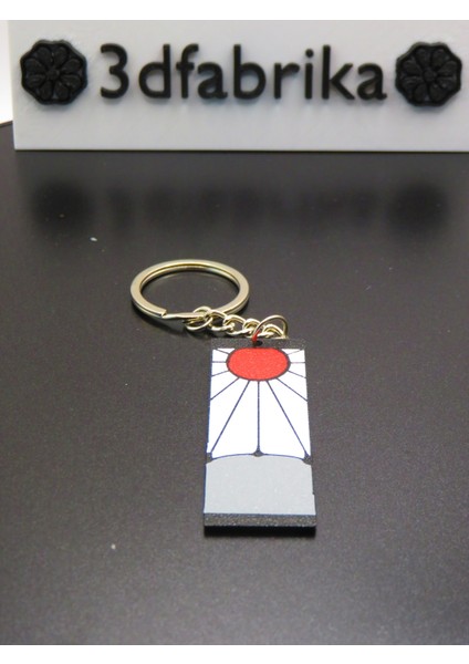 Anime Esintili Güneş Motifli Anahtarlık – Kırmızı Beyaz Tasarım fiyatları