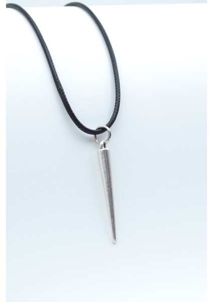 Çubuk Gümüş Kaplama Deri Ip Kolye