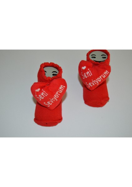 🧦 0–12 Ay Bebek Çorabı – “seni Seviyorum” Temalı