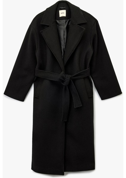 Kadın Uzun Kollu Kruvaze Kemerli Uzun Kaşe Kaban 6WAK00115EW fırsatları