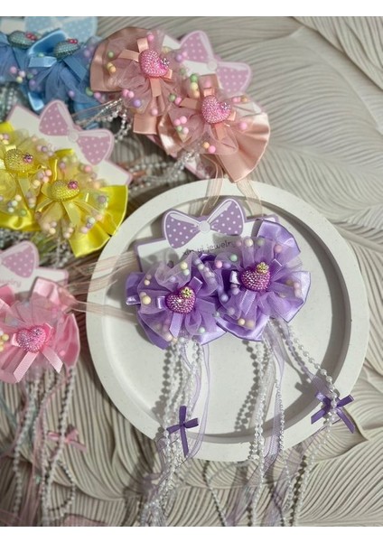 Vip Kalite Incili Tüllü Klips Toka