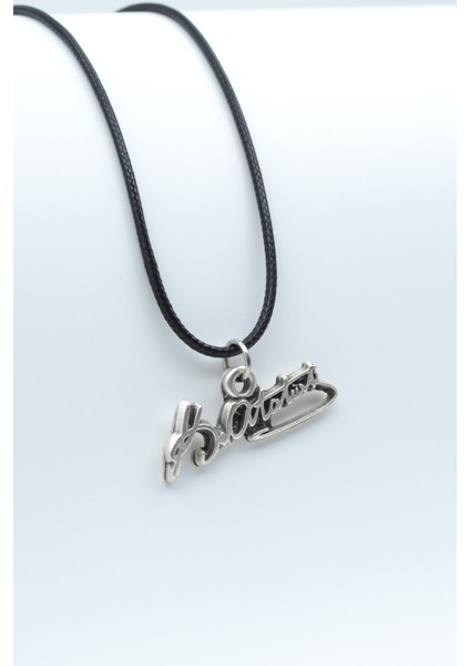 Mustafa Kemal Atatürk İmzalı Gümüş Kaplama Deri İp Kolye