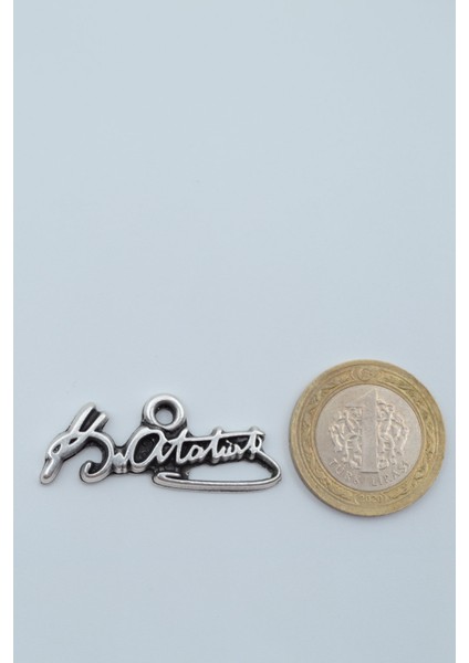 Mustafa Kemal Atatürk İmzalı Gümüş Kaplama Deri İp Kolye fırsatları