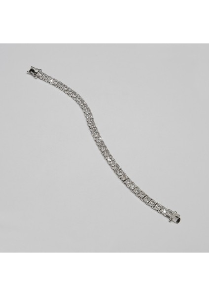 916 - 6 mm Su Yolu Kare Gümüş Bileklik