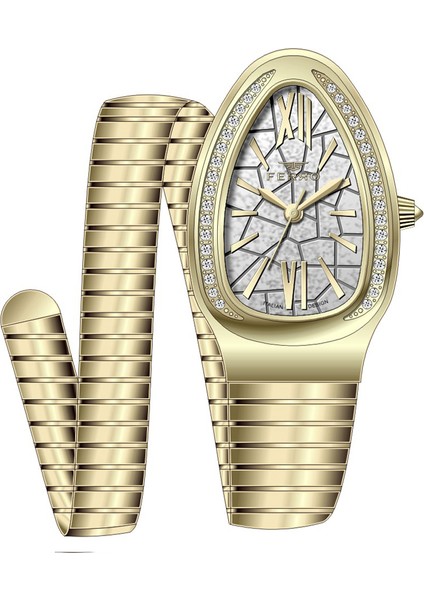 FL40154A-B Quartz Yılan Tasarım Altın Rengi 25 mm Kadın Kol Saati fiyatları