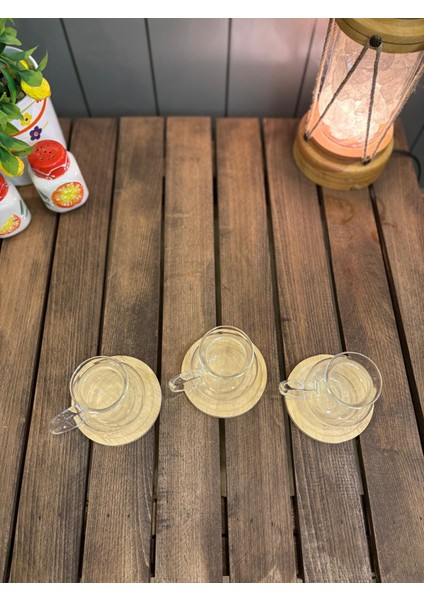 3'lü Baharatlık,reçellik-Bambu Kabak-Bambu Stand/borosilikat Cam/ Baharat Etiketi Hediyeli/şık Tasarım/ modelleri