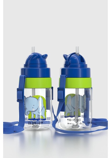 Taffy Desenli 330 ml Askılı Pipetli Tritan Bebek Suluk 222056 Mavi fiyatları