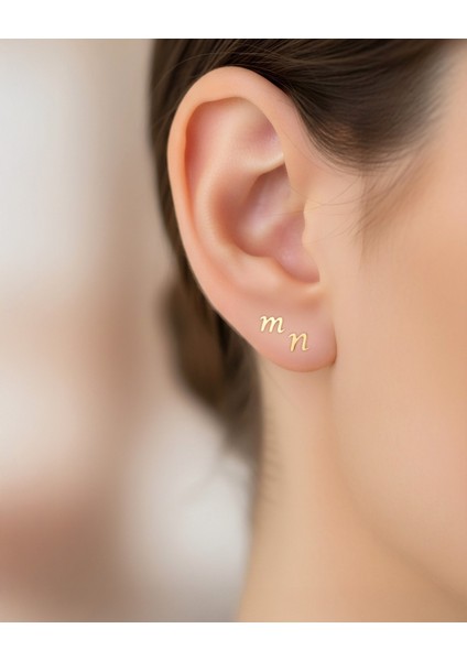 Minimalist Harf 14 Ayar Altın Küpe fiyatları