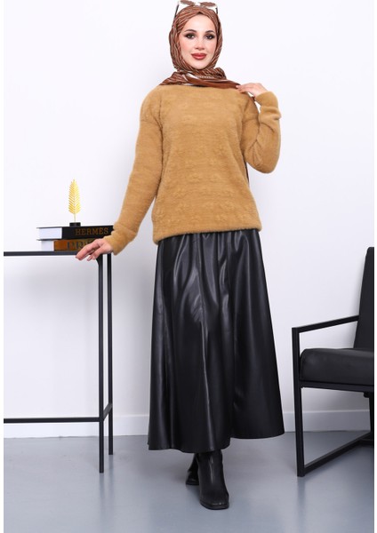 Bisküvi Bisiklet Yaka Angora Yumoş Triko Kazak fiyatları