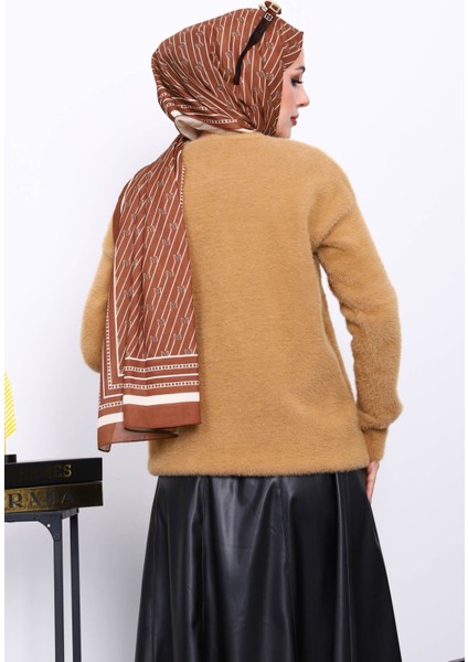 Bisküvi Bisiklet Yaka Angora Yumoş Triko Kazak fırsatları