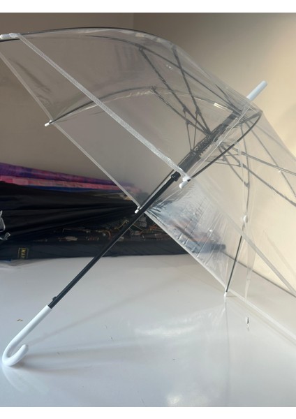 Otomatik Açma Şeffaf Yağmur Şemsiyesi, Poliamid Malzeme, Hafif ve Pratik Tasarım , Fiber İskelet fırsatları