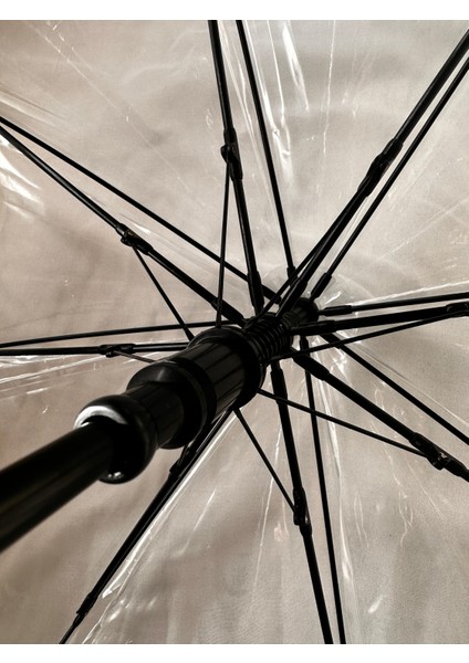 Otomatik Açma Şeffaf Yağmur Şemsiyesi, Poliamid Malzeme, Hafif ve Pratik Tasarım , Fiber İskelet modelleri