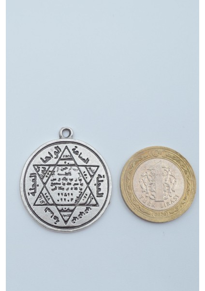 Hz. Süleyman Mühür Gümüş Kaplama Deri İp Kolye fırsatları