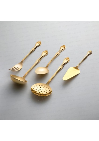 Lalezar Full Altın 5 Parça Servis Kepçe Seti