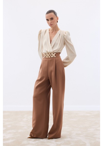Kemerli Salaş Pantolon - Camel modelleri
