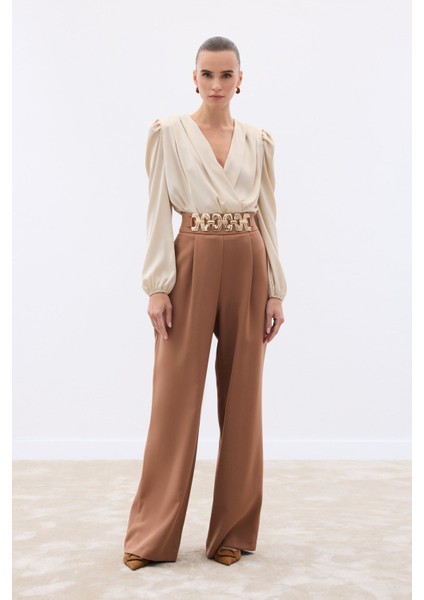 Kemerli Salaş Pantolon - Camel fırsatları