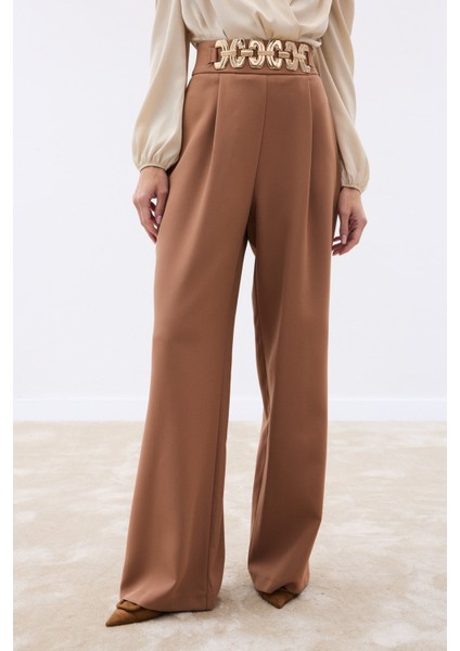 Kemerli Salaş Pantolon - Camel indirimleri