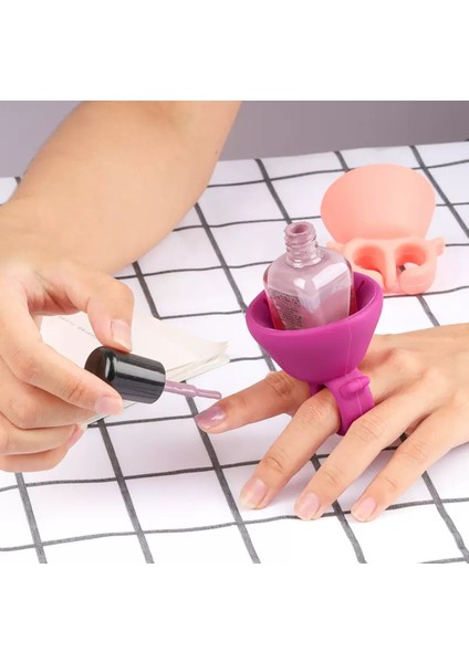 Oje Tutucu Parmağa Takılan Oje Standı Rahat Oje Sürmek Için Ideal Esnek Standı