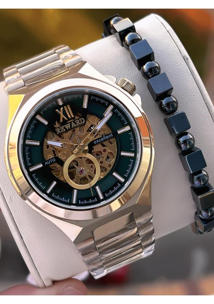 Otomatik Çelik Kasa Çelik Kordon 5 Atm Suya Dayanıklı Erkek Kol Saati VS.BLKT.0633