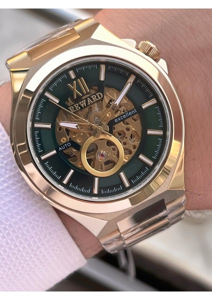 Otomatik Çelik Kasa Çelik Kordon 5 Atm Suya Dayanıklı Erkek Kol Saati VS.BLKT.0633 fiyatları