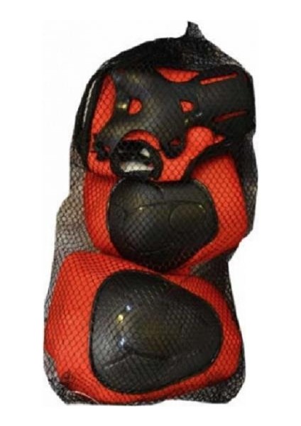 Çocuk Dizlik Dirseklik Takım Kırmızı-Siyah