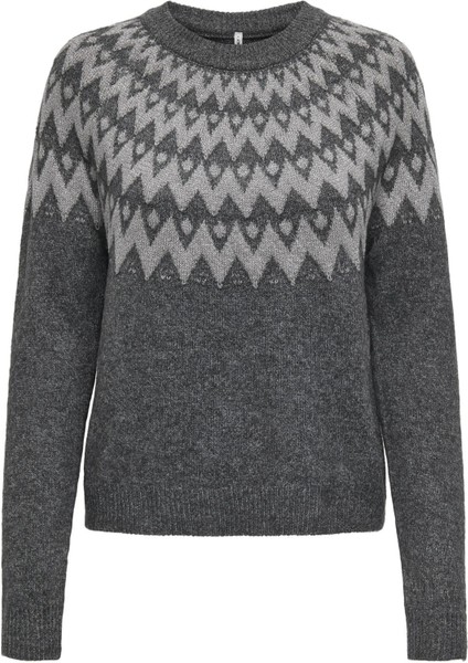 Onlfry Ls Jq Glitter O-Neck Kadın Triko Kazak – Simli, Uzun Kollu, Yuvarlak Yaka