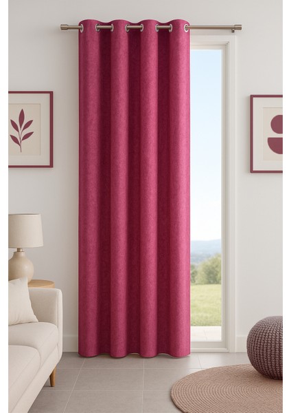 Harmony Halkalı Fon Perde Fuşya 140X260