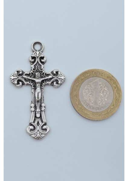 Hz. İsa Haç Gümüş Kaplama Deri İp Kolye fırsatları