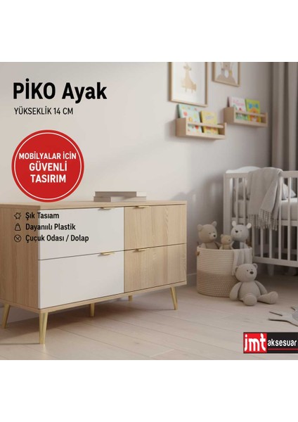 Piko 14 cm (8 Adet) Koltuk Baza Dolap Tv Ünitesi Yatak Odası Konsol Çocuk ve Genç Odası Ayağı indirimleri