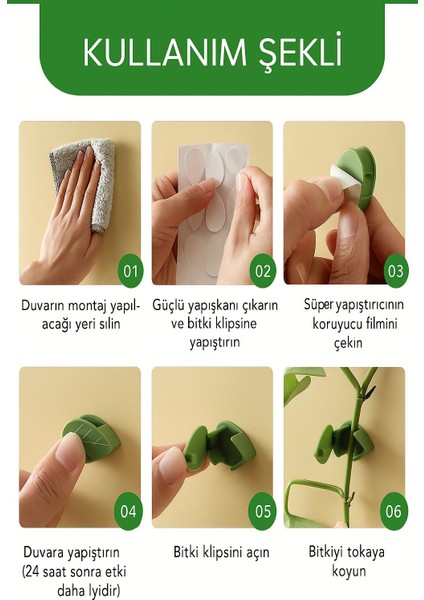 5'li Doğal Yaprak Tasarımlı Duvar Bitki ve Kablo Klipsleri indirimleri