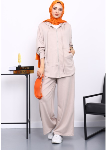 Taş Önü Kısa Arkası Uzun Tunik Pantolonlu Takım