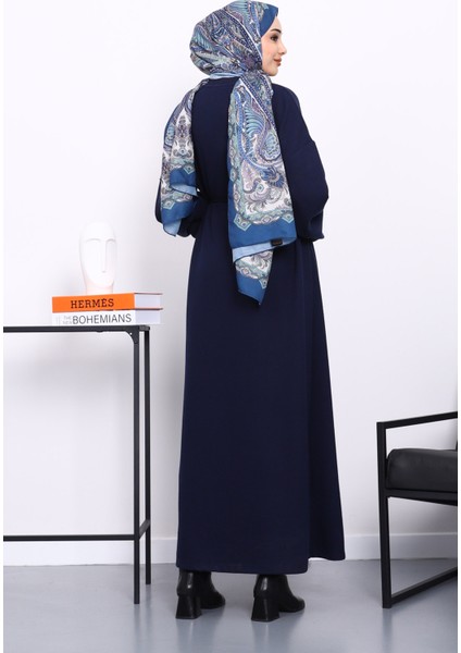 Lacivert Önü Dikişli Oversize Dokulu Uzun Elise fırsatları