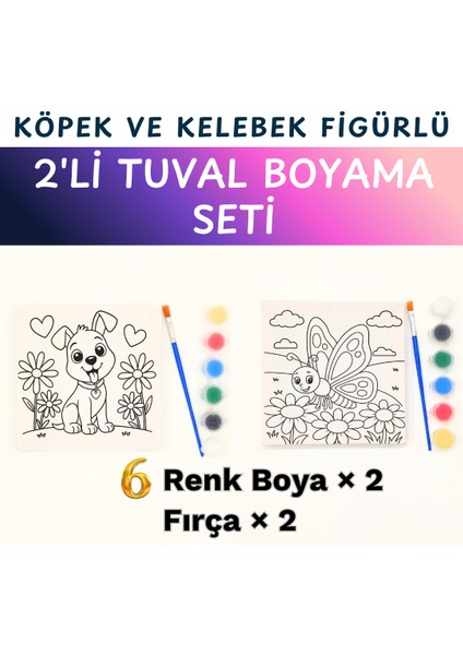 2’li Çocuk Tuval – 15X15 cm Baskılı Tuval