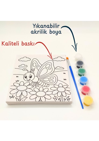 2’li Çocuk Tuval – 15X15 cm Baskılı Tuval