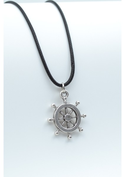 Dümen Gümüş Kaplama Deri İp Kolye