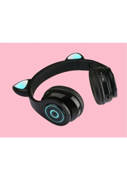 Bluetooth Kulaküstü Kedili Işıklı Sevimli Kulaklık Kulaküstü Kablosuz Blutut Kulaklık fiyatları