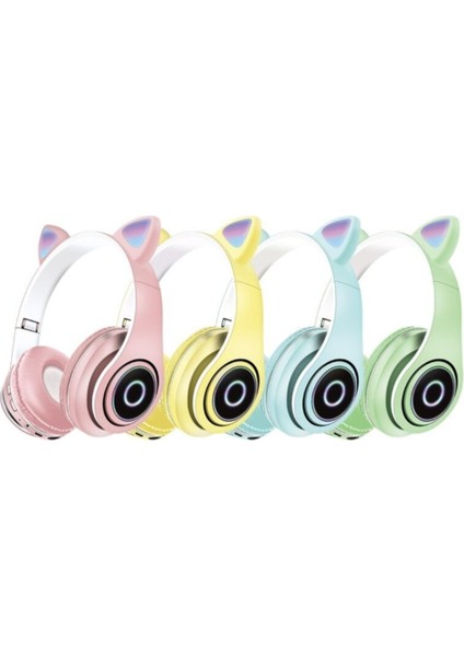 Bluetooth Kulaküstü Kedili Işıklı Sevimli Kulaklık Kulaküstü Kablosuz Blutut Kulaklık fırsatları