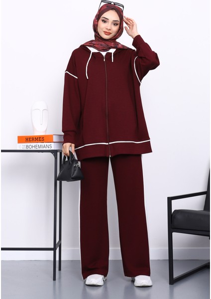 Mürdüm Kapşonlu Garnili Modal Takım fiyatları