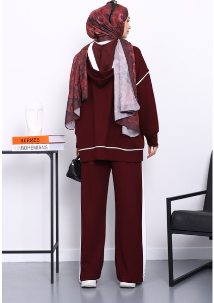 Mürdüm Kapşonlu Garnili Modal Takım fırsatları