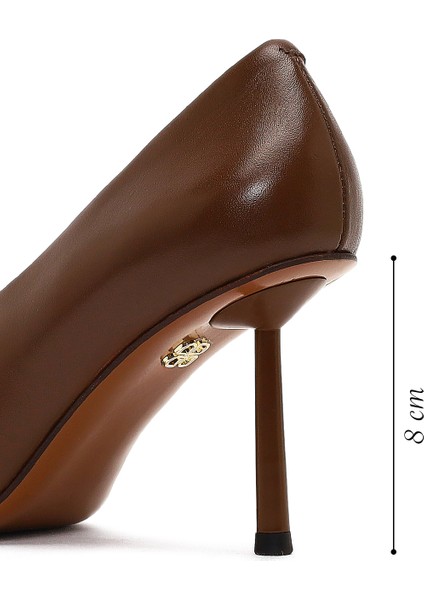 Kadın Kahverengi Ince Topuklu Deri Stiletto 25AFD100618 fiyatları
